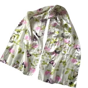 Floral Butterfly Print Scarf
